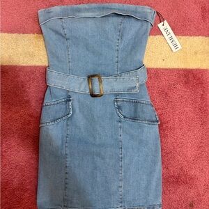 Strapless Denim Dress